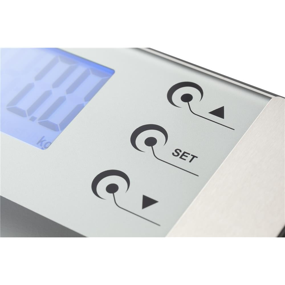 Mesko MS 8146 Körperanalysewaage Personenwaage Digital Körperfettwaage silber 180kg Batterie Glas