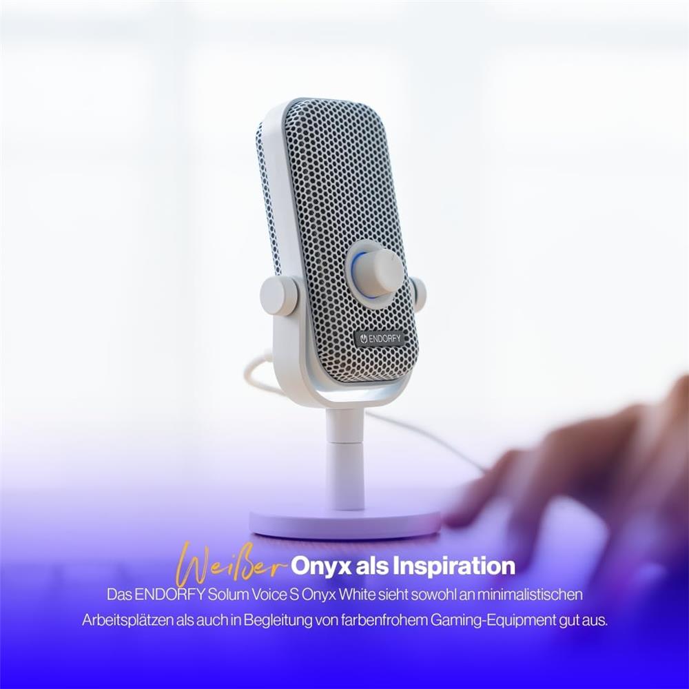 ENDORFY Solum Voice S Onyx White USB Mikrofon mit RGB und Kopfhöreranschluss