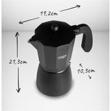 Adler AD 4429 Espressokocher für Herdplatte, 450 ml, Aluminium, schwarz