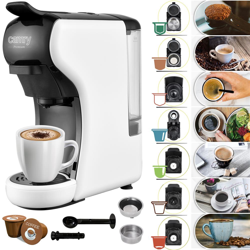 Camry CR 4414 Multi-Kapsel-Espressomaschine Weiß Kaffeemaschine Kapselmaschine