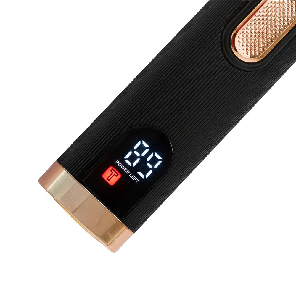 Adler AD 2853 Akku Haarschneider, Haartrimmer für Kopfhaar und Koteletten, Stahlklinge, LED-Display, USB, 0,8-13 mm Schwarz Golden