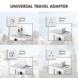 LogiLink Universal-Reisenetzteil 70W PD, 4 Anschlüsse + Kabel, Weiß