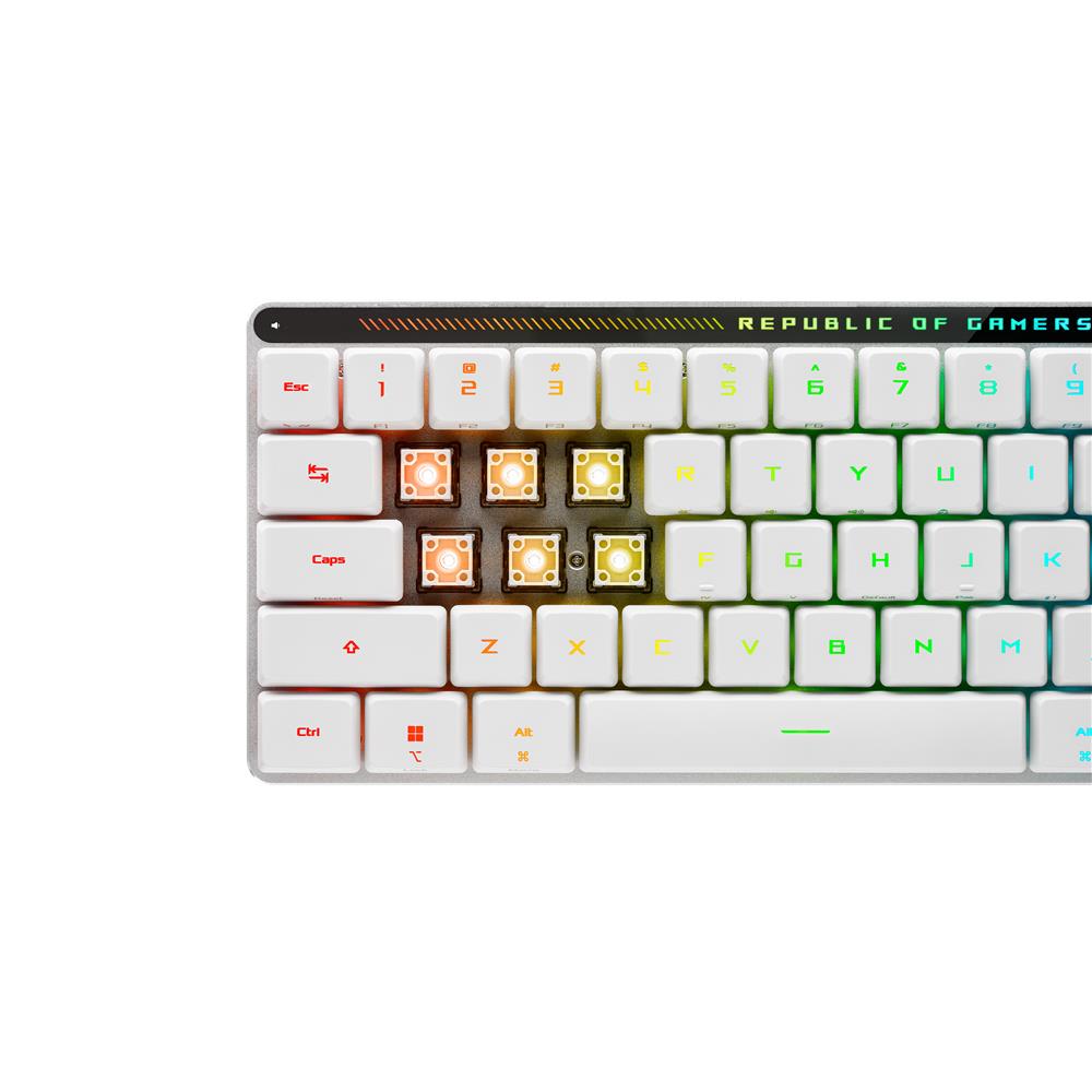 ASUS ROG Falchion RX Low Profile 65% kabellose Gaming-Tastatur, QWERTZ-Layout, Weiß