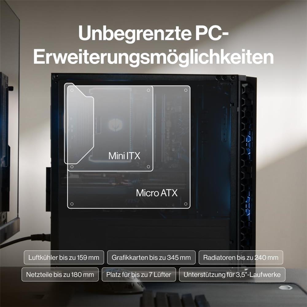 ENDORFY Signum M30 ARGB mATX PC‑Gehäuse – Airflow, ARGB‑Lüfter, USB‑C 20 Gbit/s