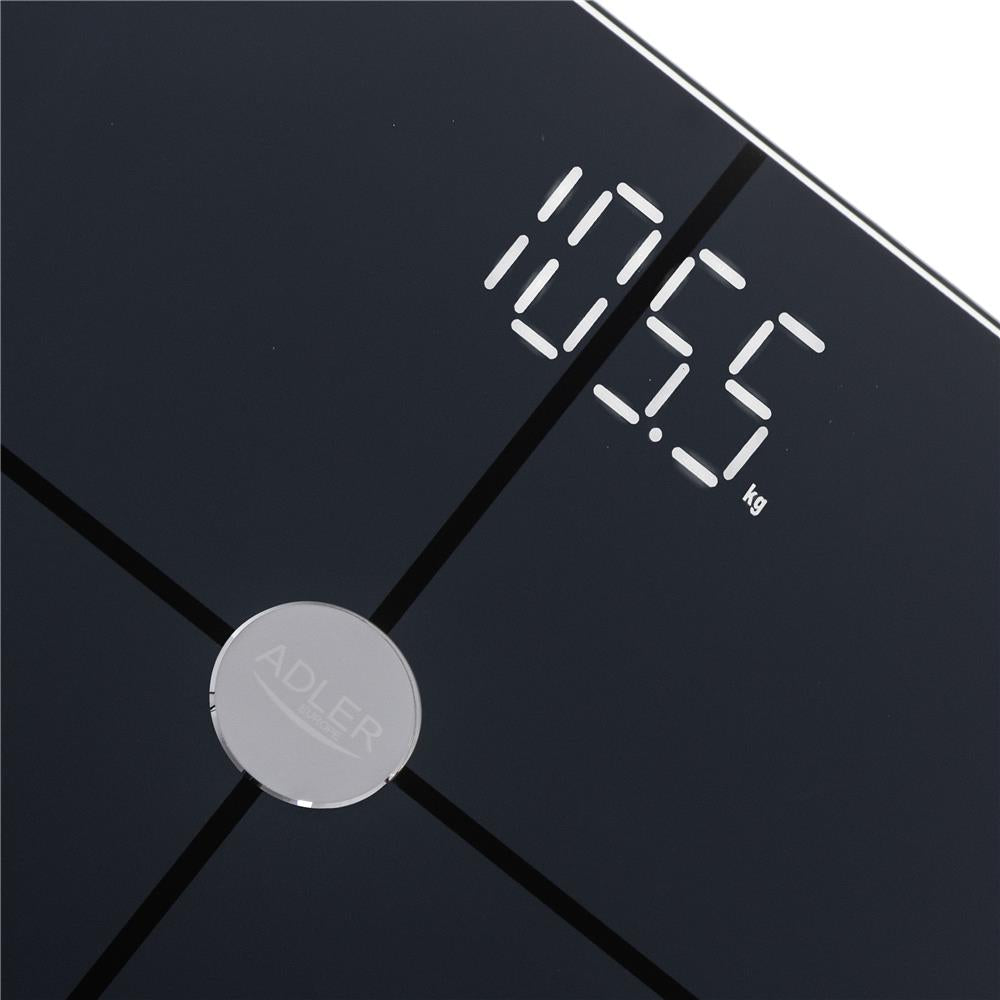 Adler AD 8187 Smart Badezimmerwaage mit App 180 kg Personenwaage schwarz