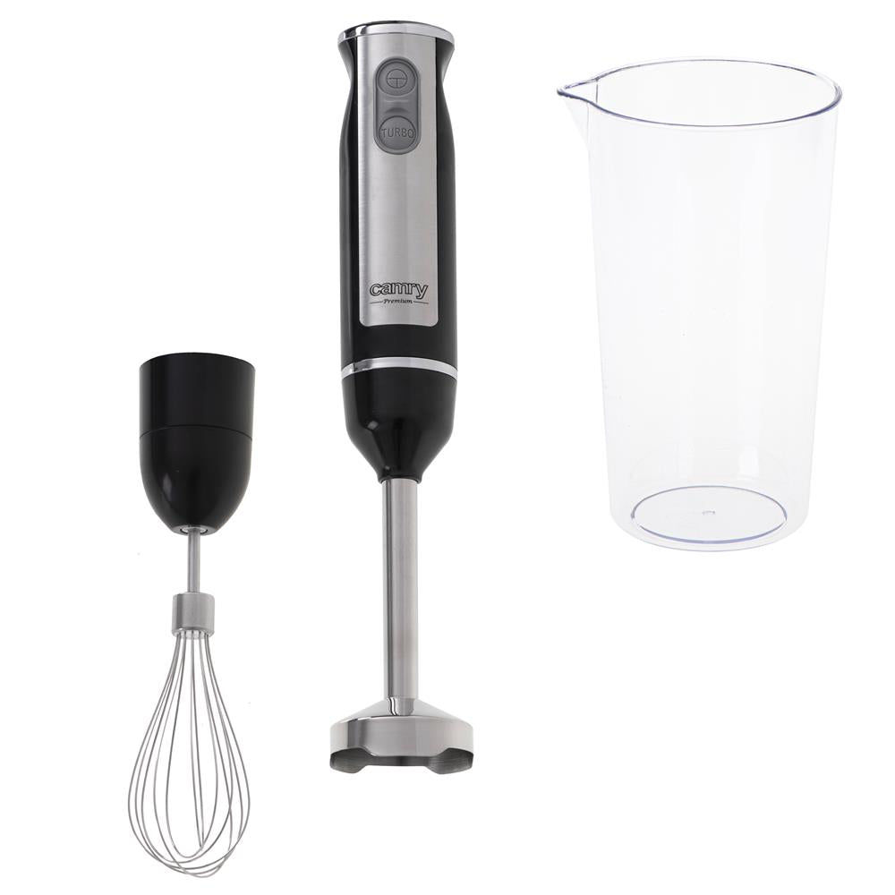 Camry CR 4621 Stabmixer Mini Set 2in1 Schneebesen 600 Watt Handmixer Edelstahl schwarz