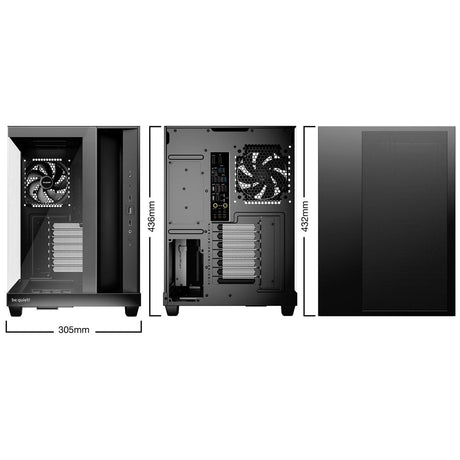 be quiet! Light Base 500 Black PC-Gehäuse vollständig verglaste Front und Seitenfenster Show Case