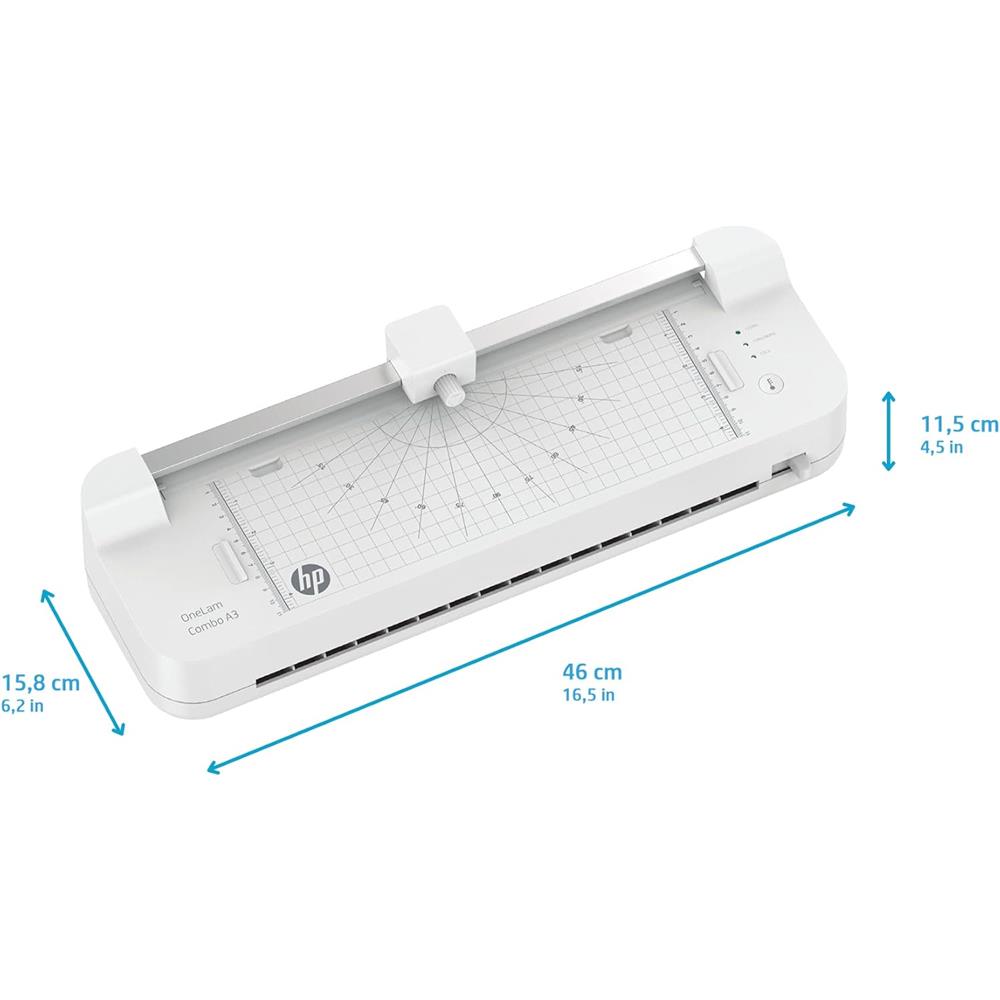 HP OneLam Combo A3, Laminiergerät – zur Heiß- & Kaltlaminierung, Inkl. Schneidegerät und Folien-Set