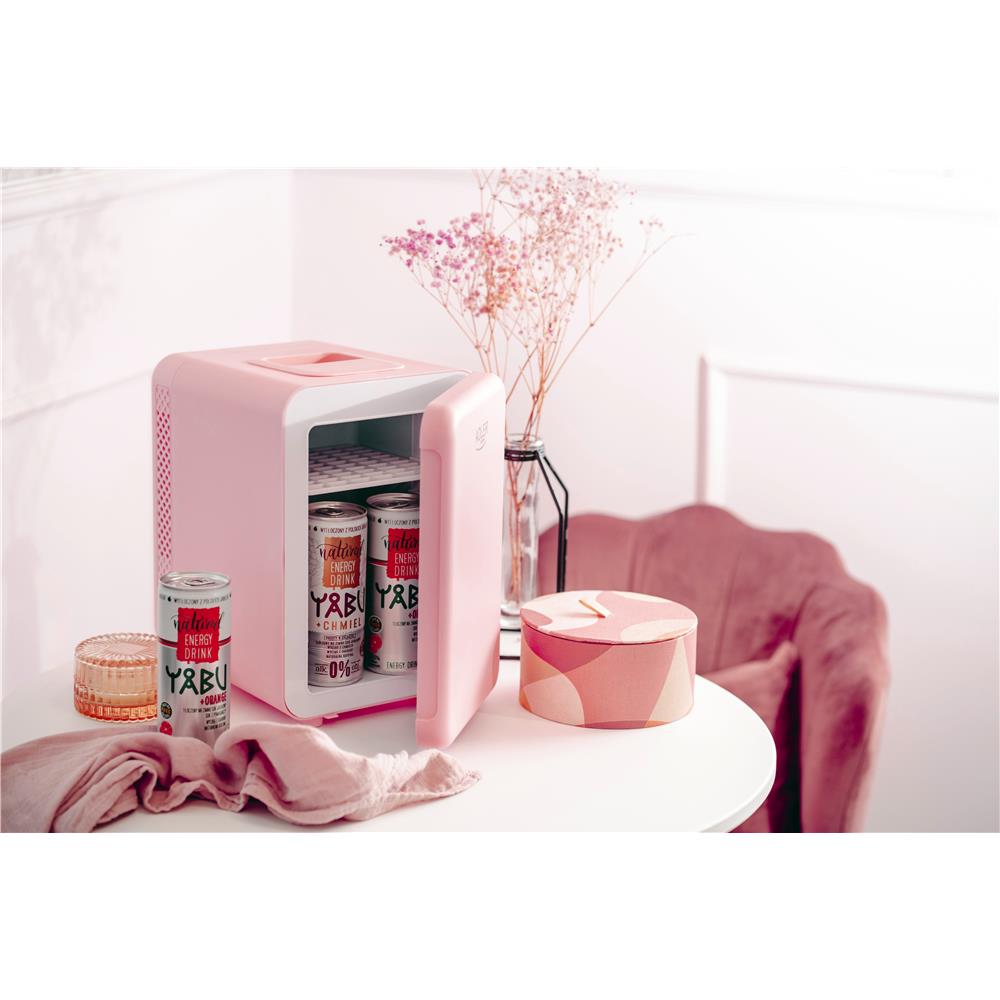 Adler AD 8084 Mini-Kühlschrank 4L – Kühl- & Heizfunktion, tragbar für Auto & Zuhause, pink