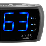 Adler AD 1121 S Radiowecker LED Display 22,2 cm AM FM Wecker, Dual Alarm, Snooze Netzbetrieb, Schwarz