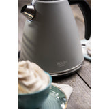 Adler AD 1343 Wasserkocher in Grau, 1,5 Liter, 2200 Watt, aus Edelstahl mit drehbarem Sockel