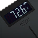 Adler AD 8194S Personenwaage Digital bis 180 kg, USB-C Akku Waage mit LCD Display, 100 g Genauigkeit, Glaswaage für Bad & Körpergewicht, dunkel Grau gestreift