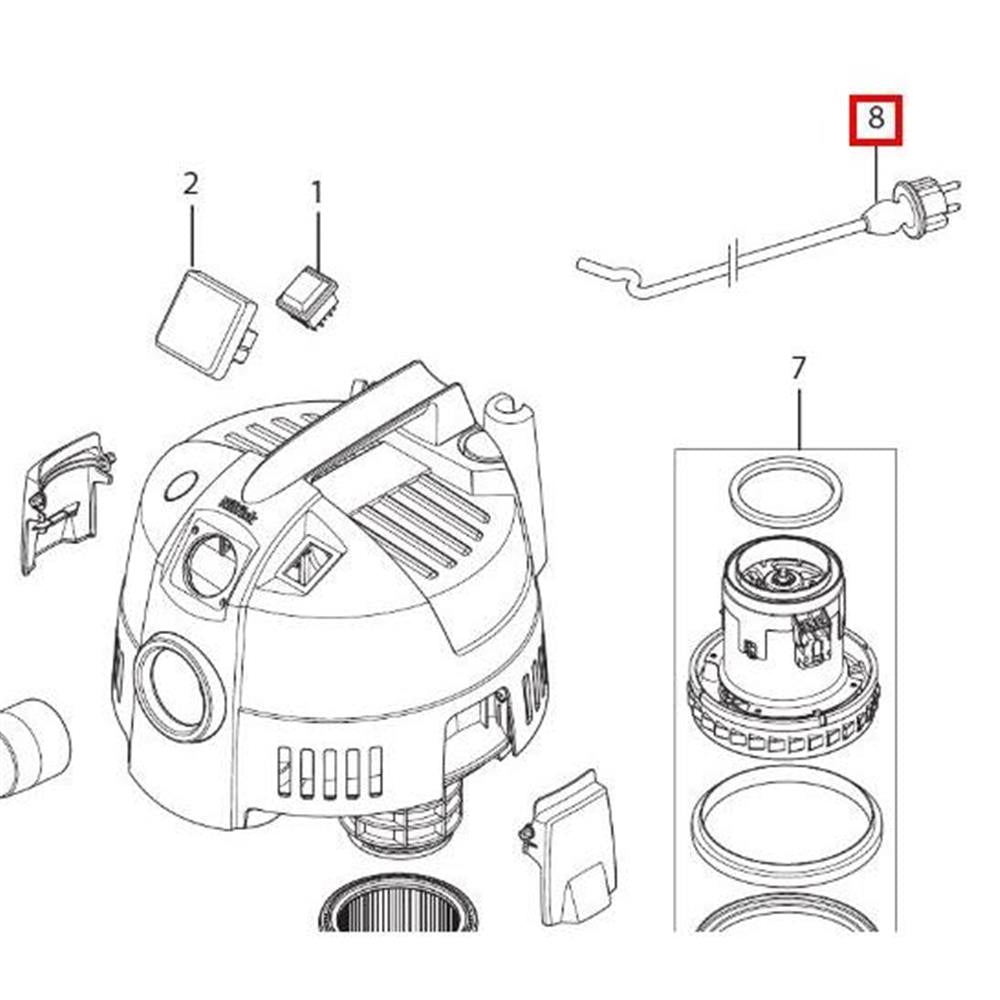 Nilfisk Original 31000857 Cable EU Anschlusskabel Schutzkontaktstecker