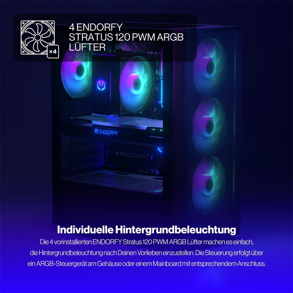 ENDORFY Ventum 200 ARGB ATX PC Gehäuse mit Glasfenster