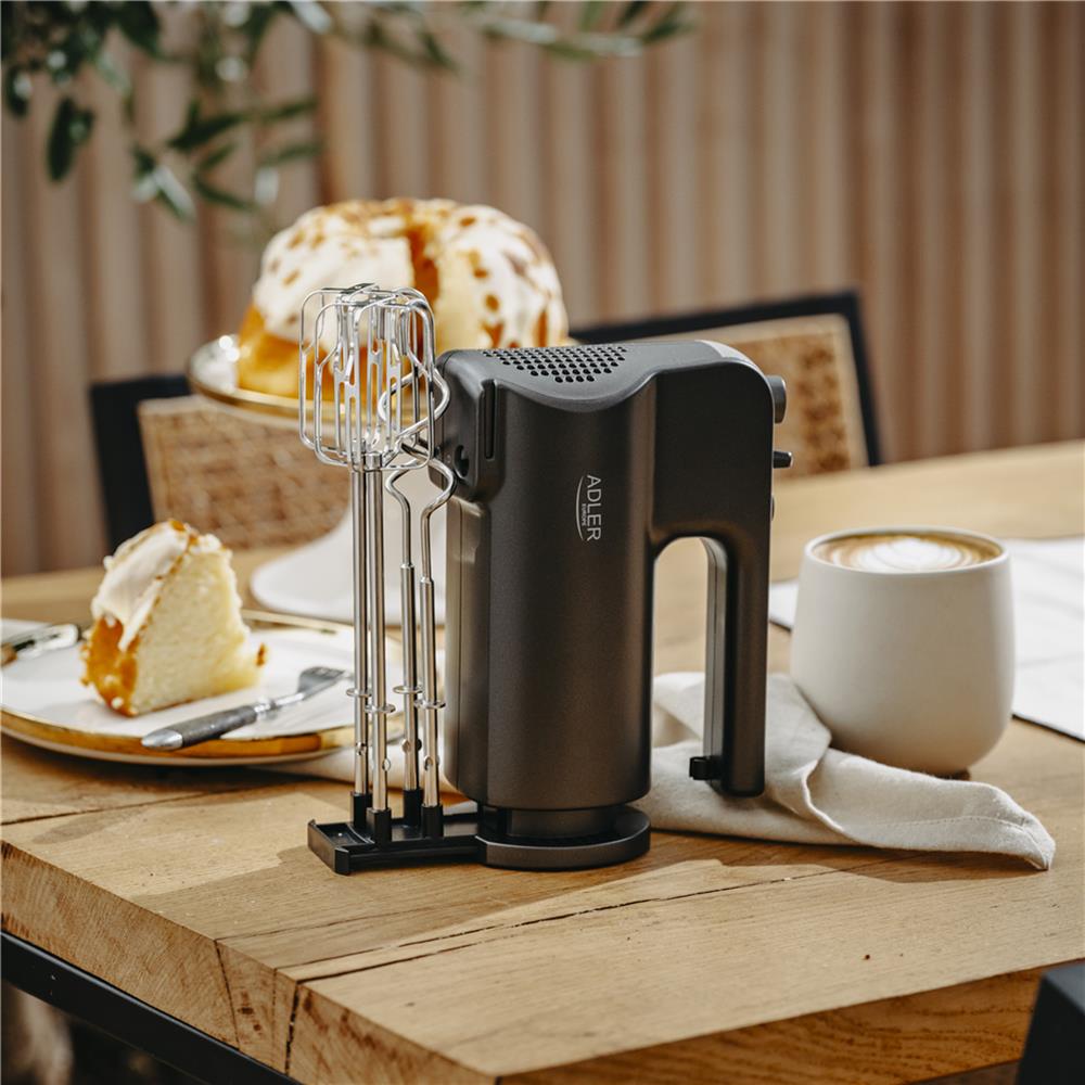 Adler AD 4230 Handmixer 5 Geschwindigkeiten Turbo Mixer Knethaken schwarz
