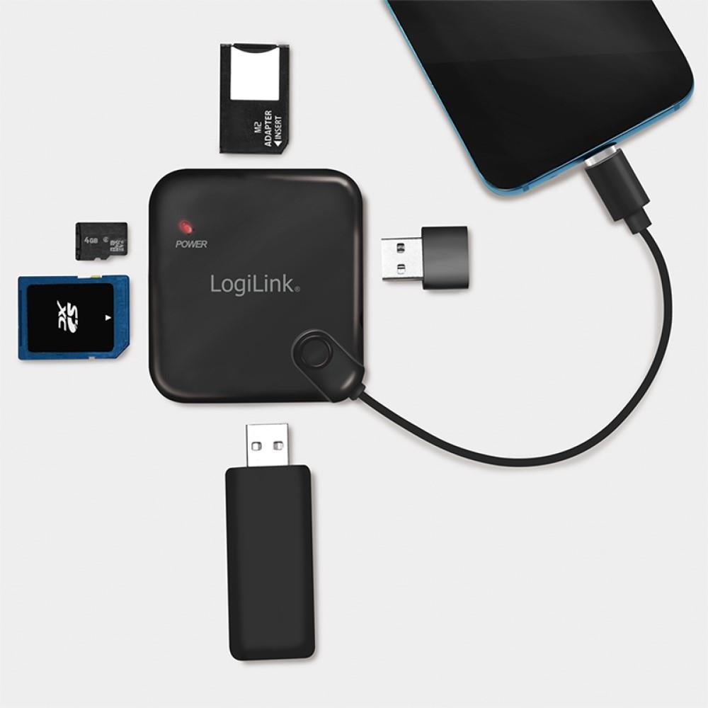 LogiLink USB-C OTG (On-The-Go) Multifunktions-Hub und Kartenleser