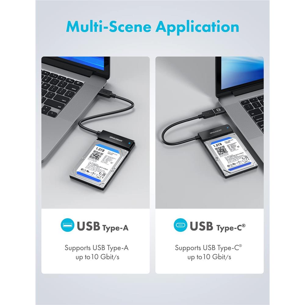 GRAUGEAR USB 3.2 Adapter für 2,5" SATA HDD/SSD