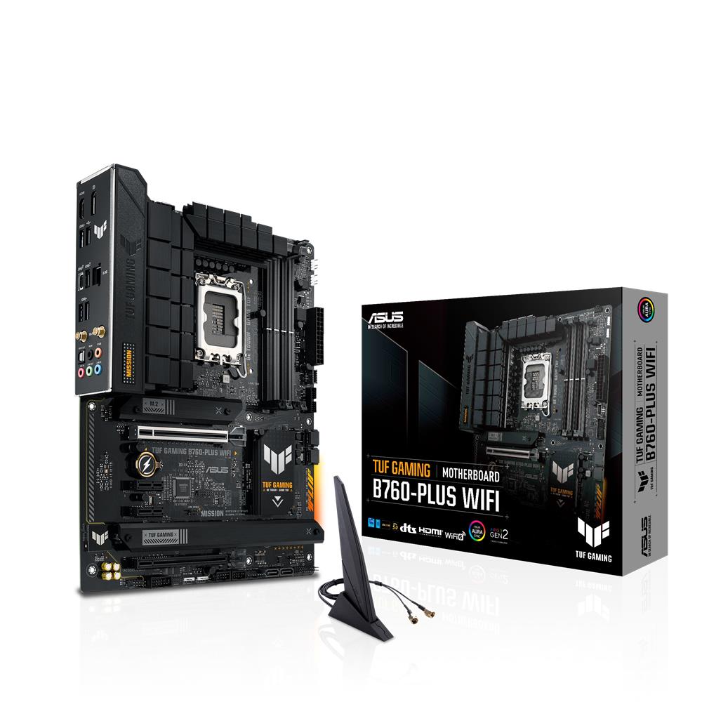 ASUS TUF GAMING B760-PLUS WIFI Mainboard Sockel Intel LGA 1700 (Intel B760, ATX, DDR5, PCIe 5.0, 2x M.2, WiFi6, Thunderbolt 4, Aura Sync)