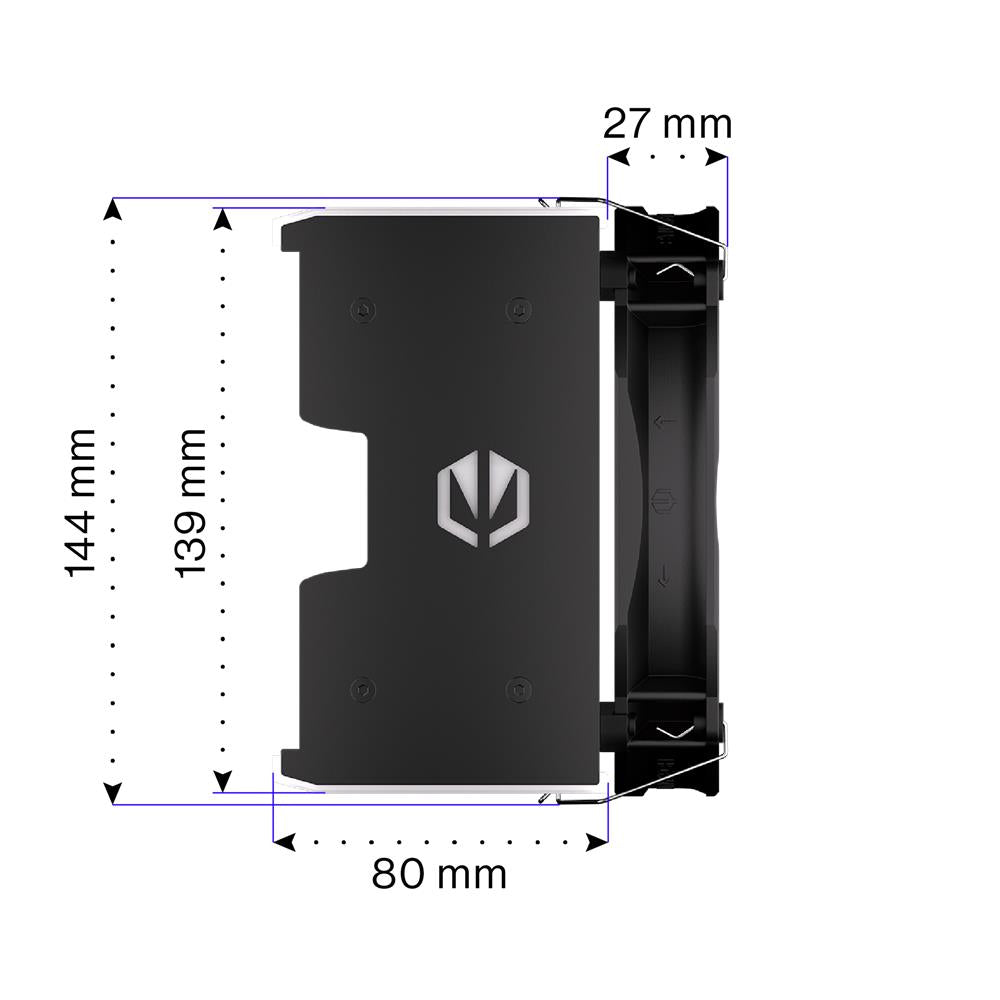 ENDORFY Fortis 5 ARGB EY3A010, CPU-Kühler, Beleuchtet, Schwarz, Wärmeleitpaste inklusive