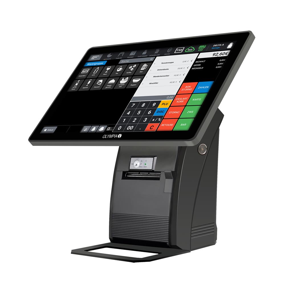Olympia Registrierkasse T215 Kassensystem für Restaurant und Gastronomie Schwarz