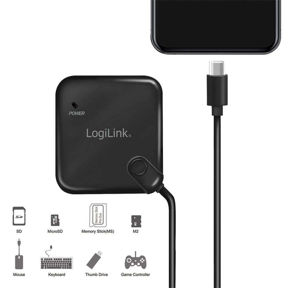 LogiLink USB-C OTG (On-The-Go) Multifunktions-Hub und Kartenleser