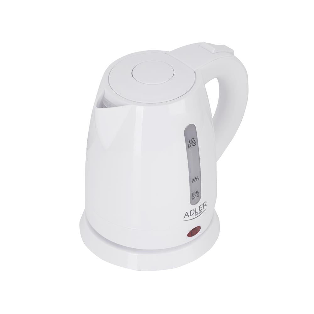 Adler AD 1272 Mini-Wasserkocher in Weiß, 1 Liter, 1600 Watt, für Reisen und Camping