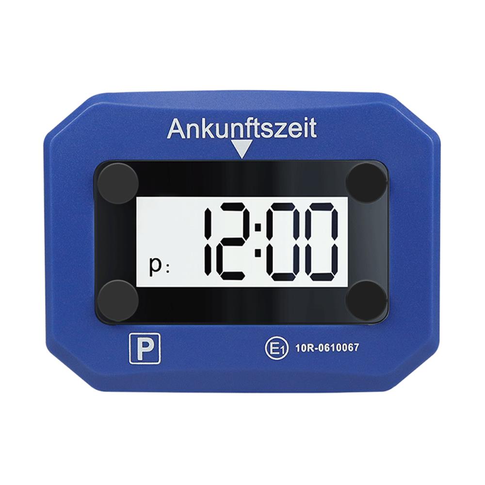 LogiLink Digitale Parkuhr, automatische Aktivierung, 24-Stunden-, Datum und Uhrzeit-Anzeige, SOS-Licht, Blau