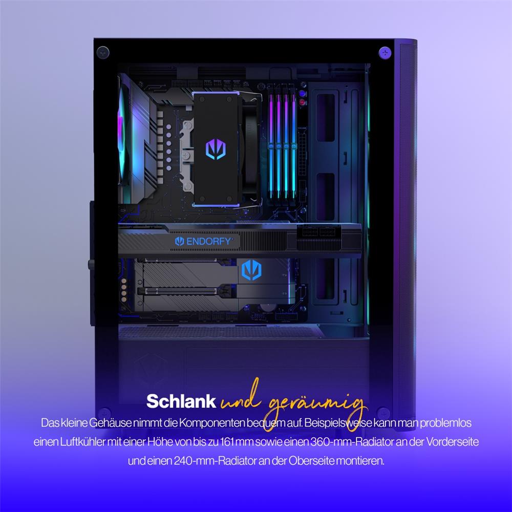 ENDORFY Ventum 200 ARGB ATX PC Gehäuse mit Glasfenster