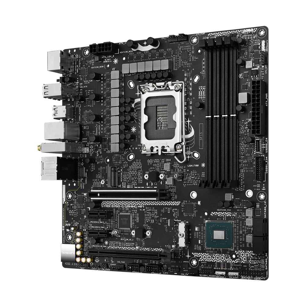 ASUS ROG STRIX B760-G GAMING WIFI Mainboard Sockel Intel LGA 1700 (Intel B760, mATX, DDR5) weiß