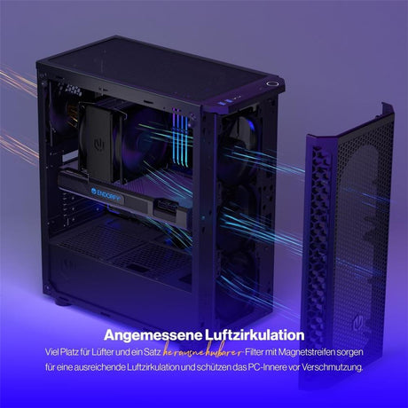 ENDORFY Signum 300 Air, ATX PC-Gehäuse, inkl. 4x 120mm PWM-Lüfter, Mesh-Frontplatte, Seitenteil aus gehärtetem Glas | EY2A005