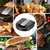 Camry CR 3063 Sandwichmaker 3-in-1, Kontaktgrill und Nusskuchen-Maker, wechselbare Antihaft-Platten, 750 W, Cool-Touch-Griff, vertikal lagerbar, Schwarz-Silber