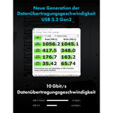 GRAUGEAR Type-E auf USB 3.2 Gen2 Type-C Verlängerungskabel mit PCI-Halterung