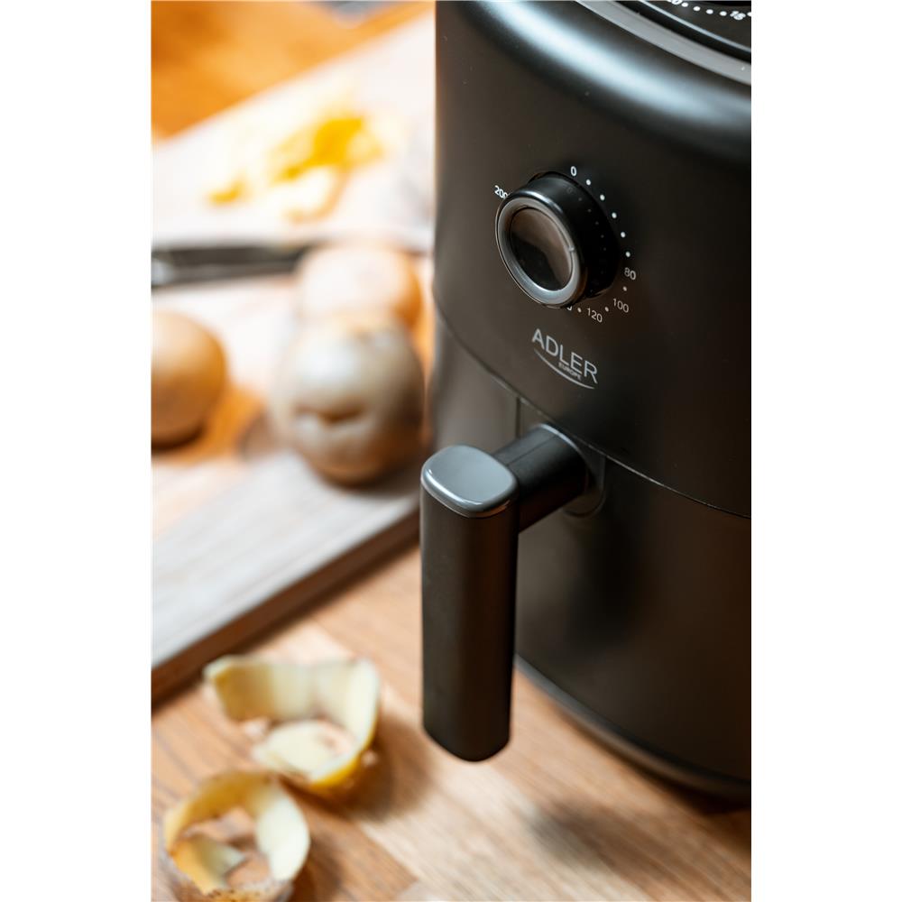 Adler AD 6310 Heißluftfritteuse 2200 Watt 3 L Schwarz Airfryer Fritteuse fettfrei Frittiergerät