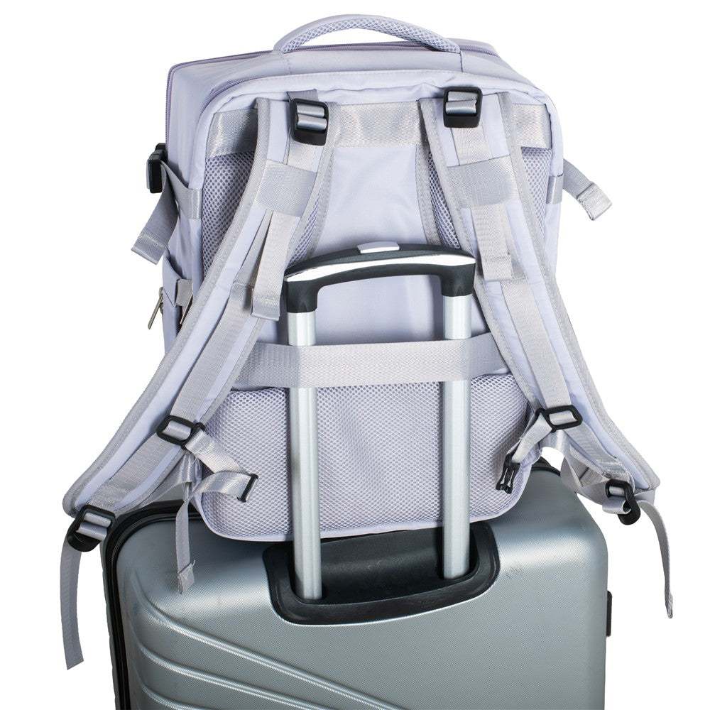 Camry CR 6880lp Reiserucksack 24 Liter, Handgepäck Rucksack mit Laptopfach bis 17 Zoll, Schuhfach, Nassfach, RFID-Fach, Business, Sport und Reisen, hell lila