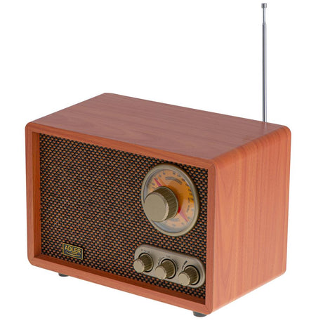 Adler AD 1171 Retro Holz Design Radio Bluetooth Style Look analoge Frequenzanzeige UKW braun Vintage