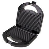 Camry CR 3063 Sandwichmaker 3-in-1, Kontaktgrill und Nusskuchen-Maker, wechselbare Antihaft-Platten, 750 W, Cool-Touch-Griff, vertikal lagerbar, Schwarz-Silber