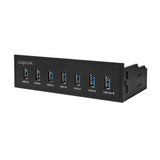 LogiLink USB 3.0 Hub 7-Port, intern, mit Schnellladeport für 5,25" Schacht