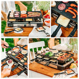 Adler AD 6616 Raclette Elektrogrill, 1400 Watt, für 8 Personen, mit doppelseitiger Heizplatte