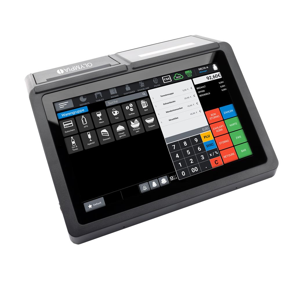Olympia Registrierkasse T110 Kassensystem mit 10,1 Zoll Touchdisplay