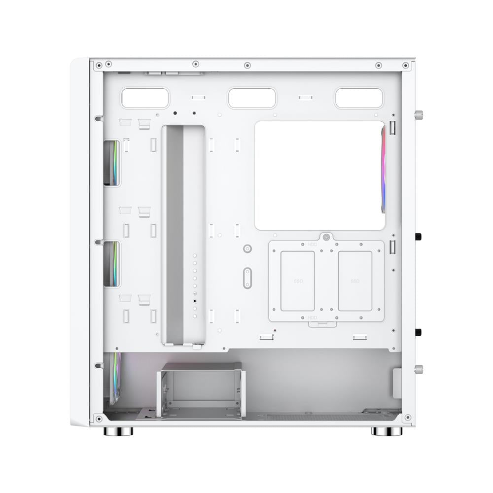 Silentware Air 100 White – Midi Tower mit Mesh-Front, Glas-Seitenfenster & 4 A-RGB Lüftern