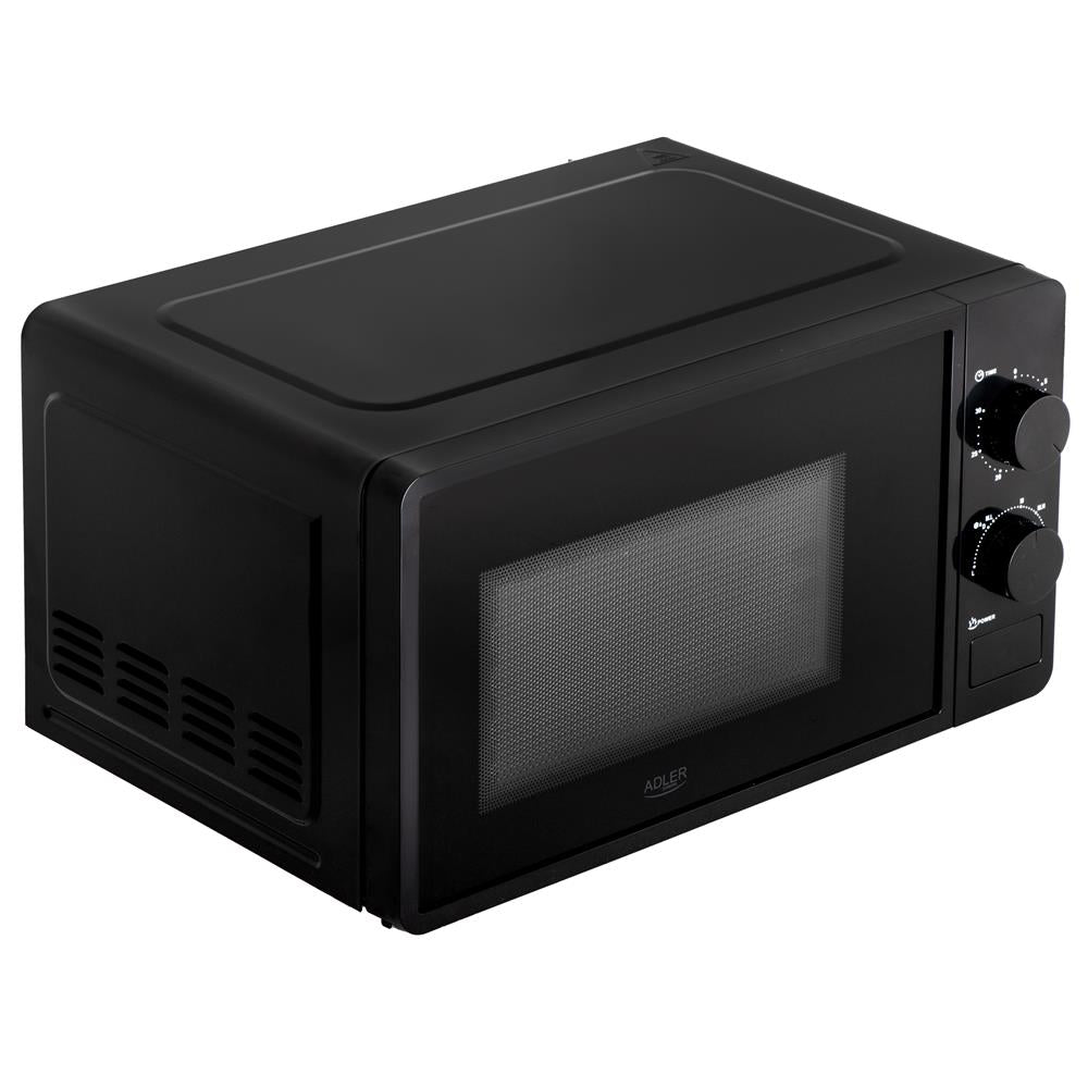Adler AD 6206 Mikrowelle 20L schwarz – 700W, 6 Stufen & Auftaufunktion