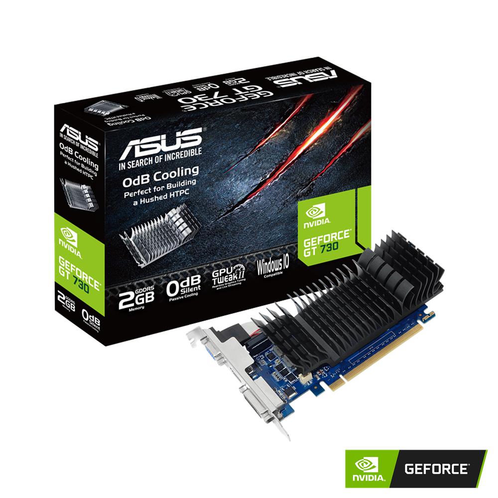 ASUS GeForce GT 730 2GB GDDR5 Low-Profile-Grafikkarte 0dB Passivkühlung GPU Tweak II VGA DVI HDMI