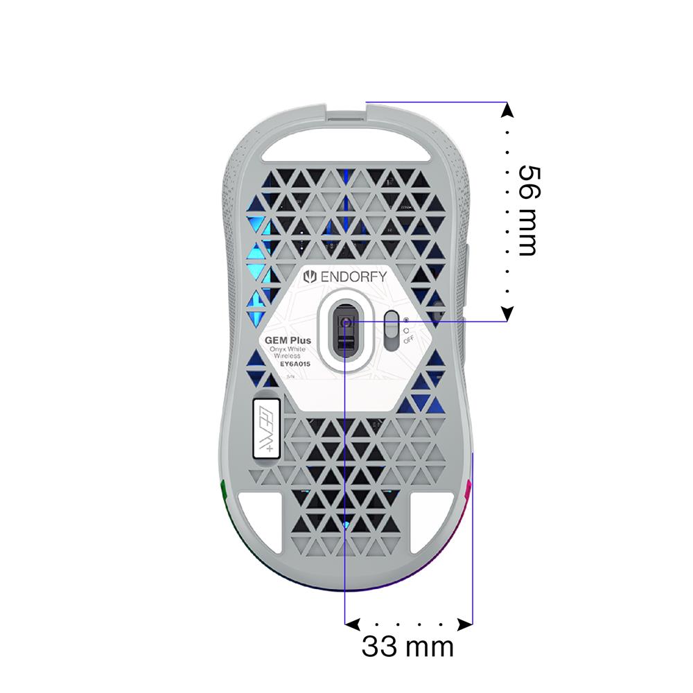 ENDORFY Gem Plus Wireless, Leichte kabellose Gaming-Maus (74 g), 26000 DPI, Weiß | EY6A015
