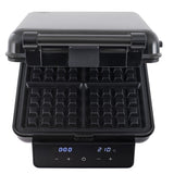 Adler AD 3096 4-in-1 Sandwichmaker, Sandwichtoaster mit Wechselplatten, Waffeleisen, Kontaktgrill, LED-Touchdisplay, Timer, Temperaturregelung, Antihaftbeschichtung, Schwarz/Silber