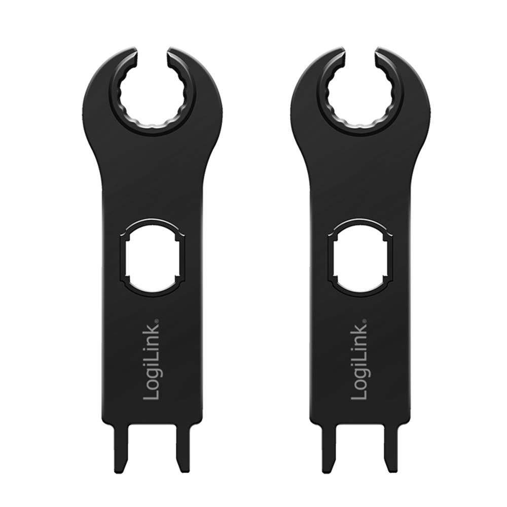 LogiLink Montageschlüsselsatz für PV-Solarkabelstecker, 2 Stück, Schwarz