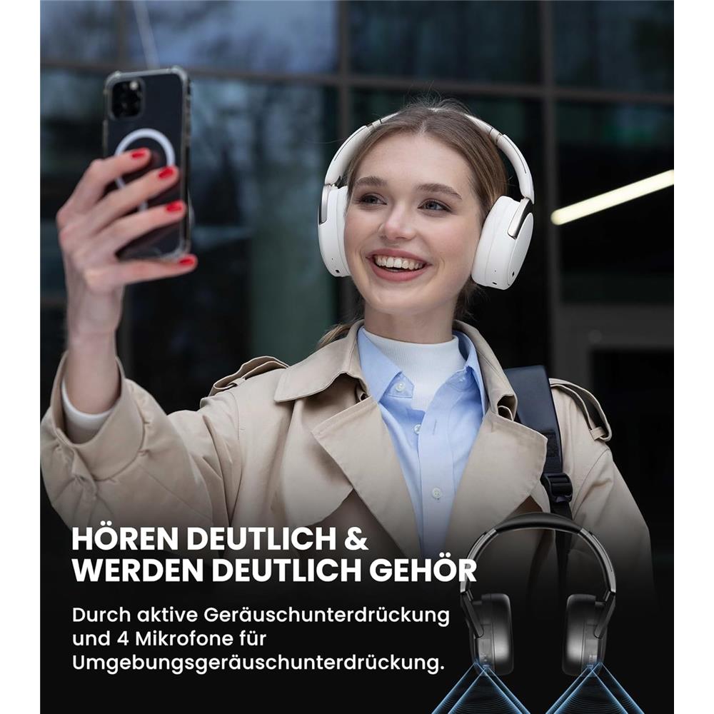 Edifier WH950NB – Premium Kabellose Over-Ear Kopfhörer mit aktiver Geräuschunterdrückung, Elfenbeinfarben