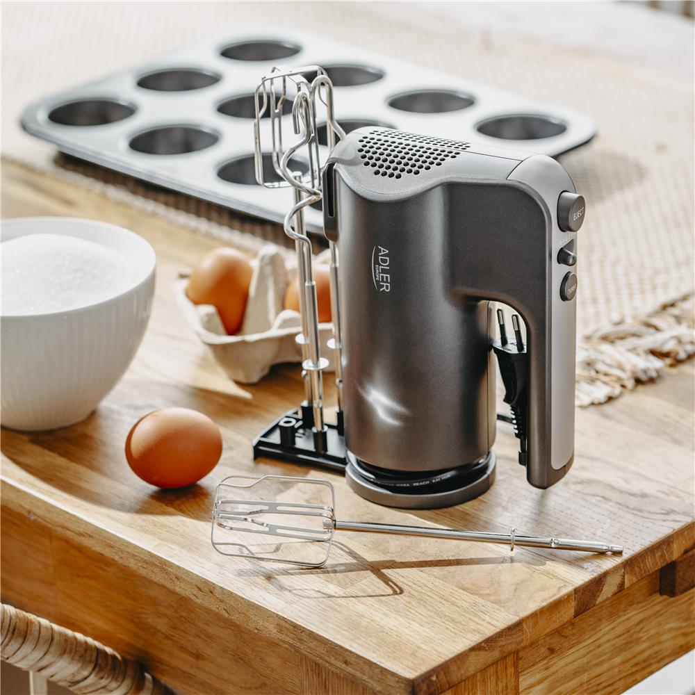 Adler AD 4230 Handmixer 5 Geschwindigkeiten Turbo Mixer Knethaken schwarz