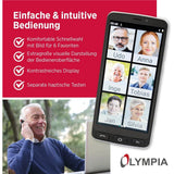 Olympia NEO+ schwarz Seniorenhandy Smartphone großem Display Notruftaste Whatsapp Android 15 4G LTE