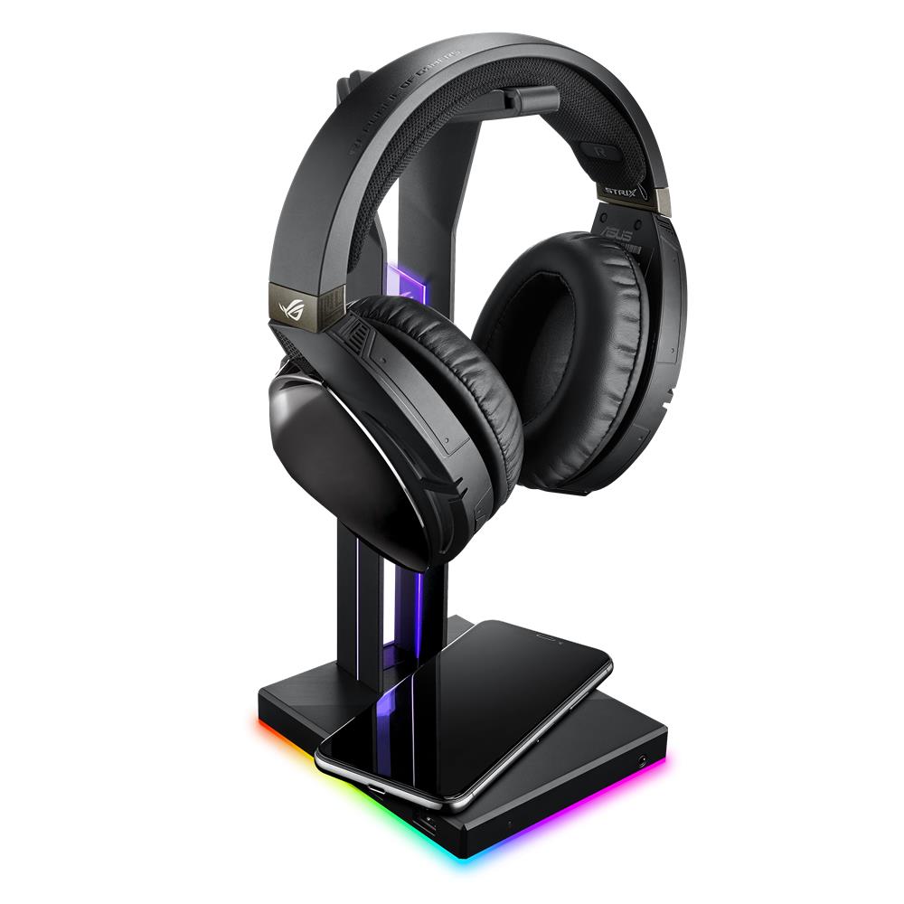 ASUS ROG Throne QI Gaming Headset Halterung Wireless Charging 7.1-Surround-Sound 2x USB AURA Sync