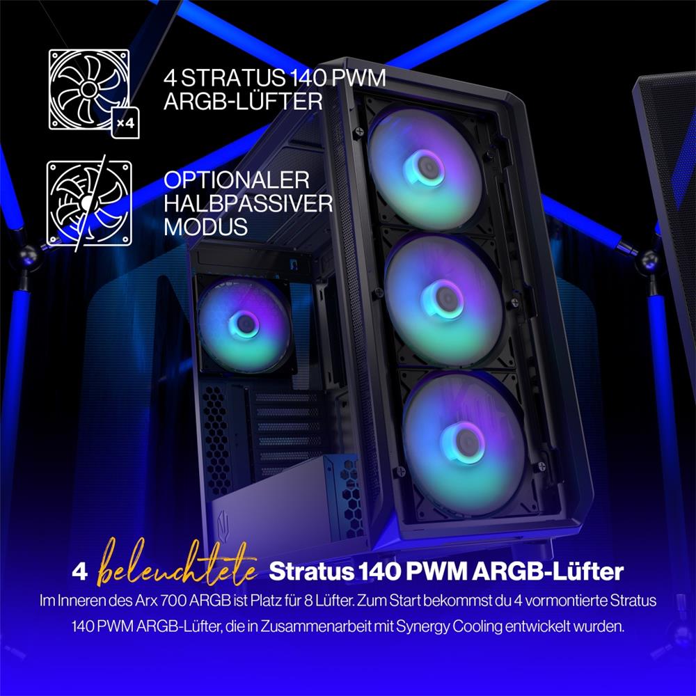 ENDORFY Arx 700 ARGB ATX PC Gehäuse mit Mesh Front
